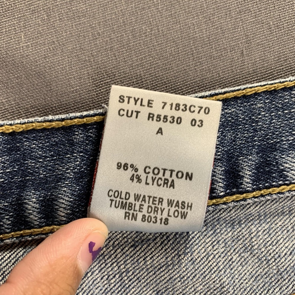 Lucky Brand Dungarees Jeans Mens 38x29 Blue Straight Leg Button Fly USA Made - Picture 10 of 16